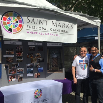 Volunteer at the Saint Mark’s PrideFest Booth