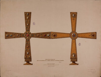 A 1861 drawing of the 9th-century "Cross of the Angles" of Oviedo, northern Spain 