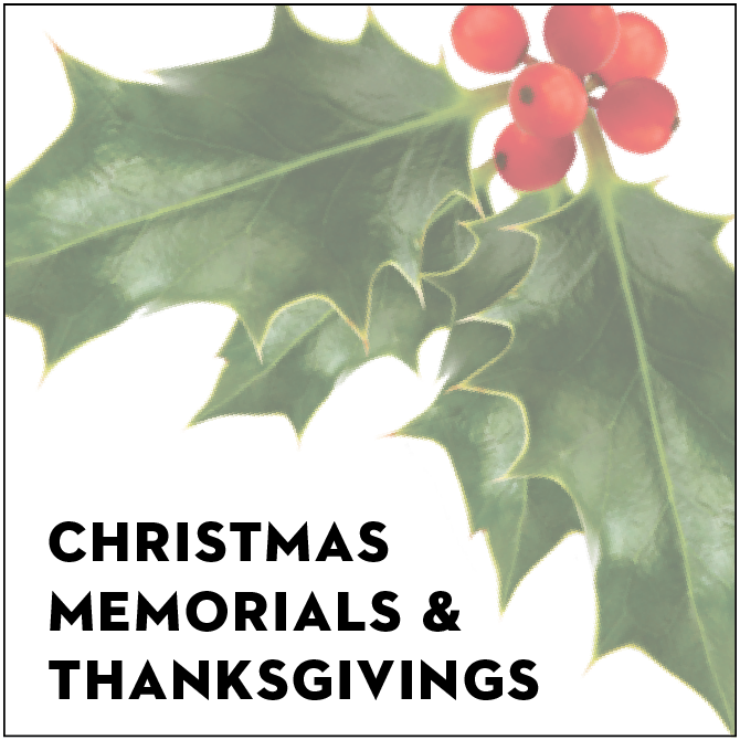 2022 Christmas Memorials & Thanksgivings